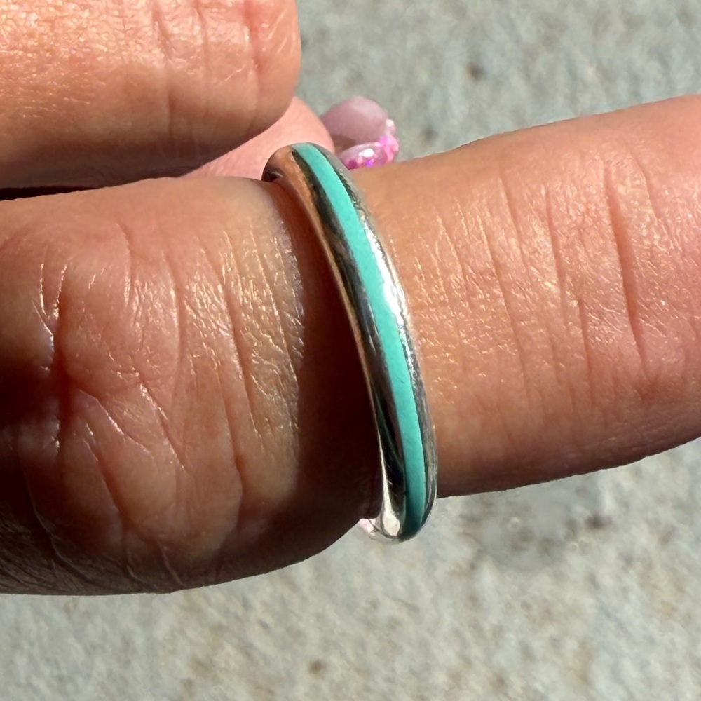 Tiffany and Co Blue Enamel Stripe Ring SOLD ELSEWHERE